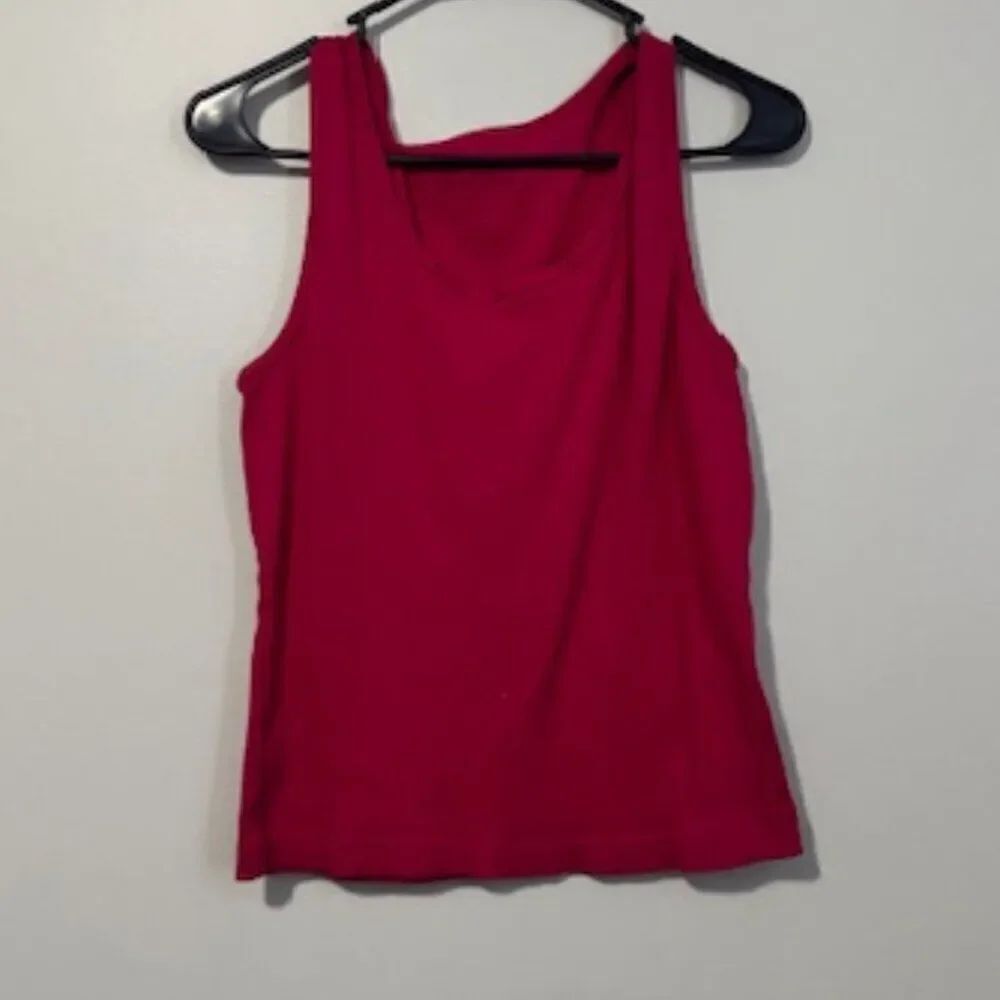 USED Woman's Faded Glory No Sleeve Tank Top Color Dark Pink Size Large